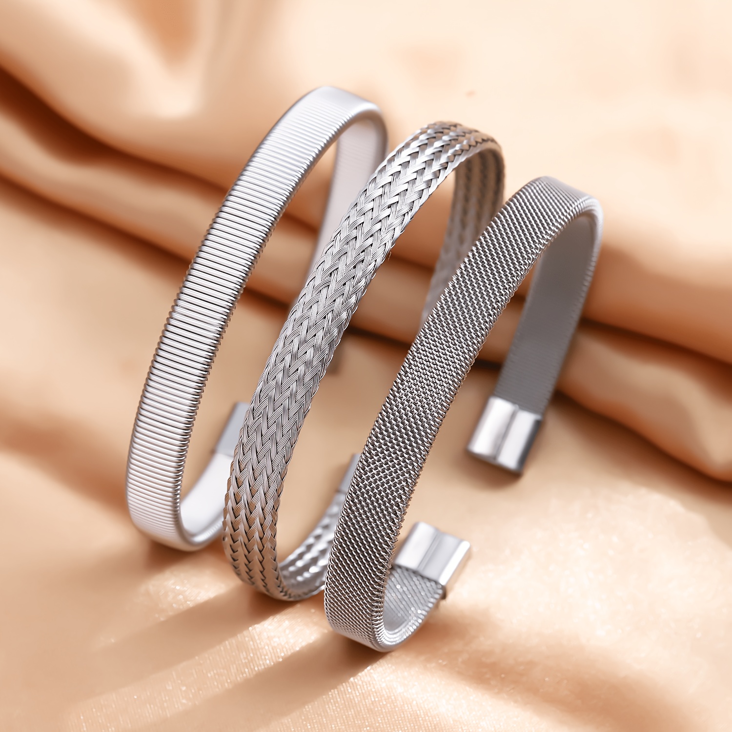 Women's Stainless Steel Vintage Open Bangle Bracelet